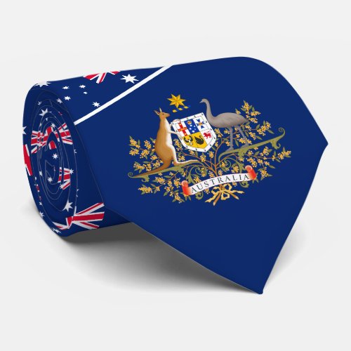 Australian Flag  Coat of Arms Australia Neck Tie