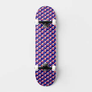 Australian Flag Colors Hearts Pattern Patriotic Skateboard
