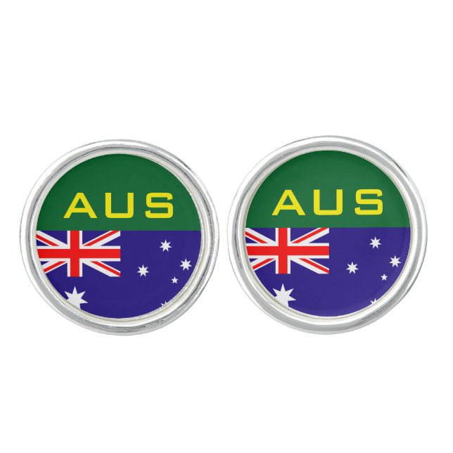 Australian flag cufflinks | Australia Day monogram (Front)