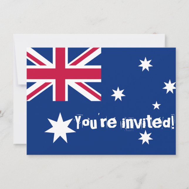 Australian Flag Customize Party Invites (Front)