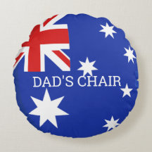 Australian Flag DADS CHAIR Round Pillow