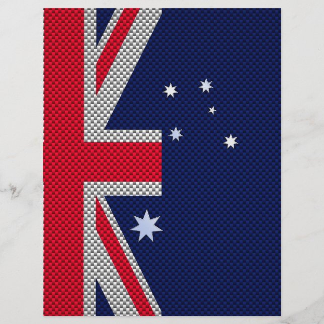 Australian Flag Design Carbon Fiber Chrome Style (Front)