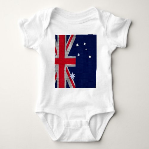 Australian Flag Design Carbon Fiber Chrome Style Baby Bodysuit