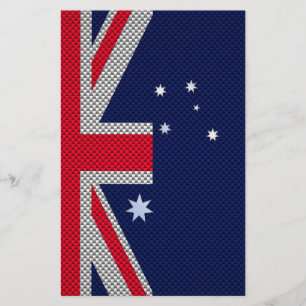Australian Flag Design Carbon Fiber Chrome Style Stationery