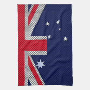 Australian Flag Design Carbon Fiber Chrome Style Towel