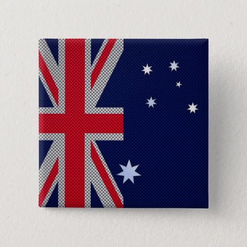 Australian Flag Design Carbon Fiber Style Button