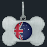 Australian Flag Design Carbon Fiber Style Pet ID Tag<br><div class="desc">The Australian Flag and Union Jack Flag design presented here on a carbon fiber and chrome style graphic print. Good for a patriotic occasion, sports, or for a device skin gift with an automotive urban industrial look. Use the "Ask this Designer" link to contact us with your special design requests...</div>