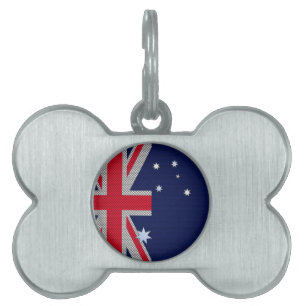 Australian Flag Design Carbon Fiber Style Pet ID Tag
