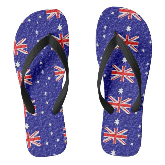 Australian Flag Design Flip Flops (Footbed)