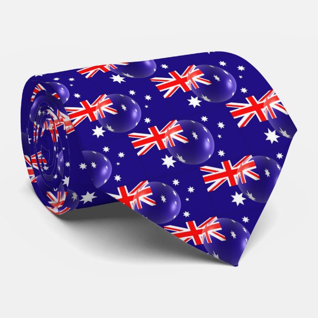 Australian Flag Design Neck Tie (Rolled)