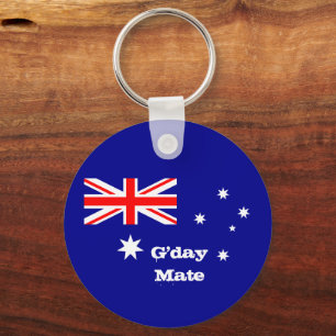 Australian Flag & G'day Mate greetings / Australia Keychain