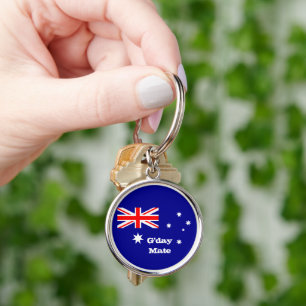 Australian Flag & G'day Mate greetings / Australia Keychain