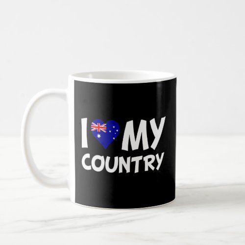 Australian Flag Heart I Love My Country Australia  Coffee Mug
