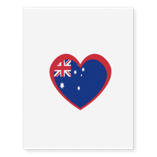 Australian flag heart temporary tattoos