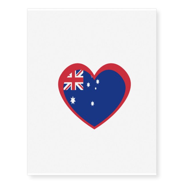 Australian flag heart  temporary tattoos (Front)