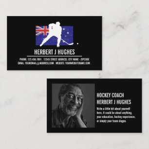 Australian Flag, Hockey Player, Hockey Coach Photo Business Card