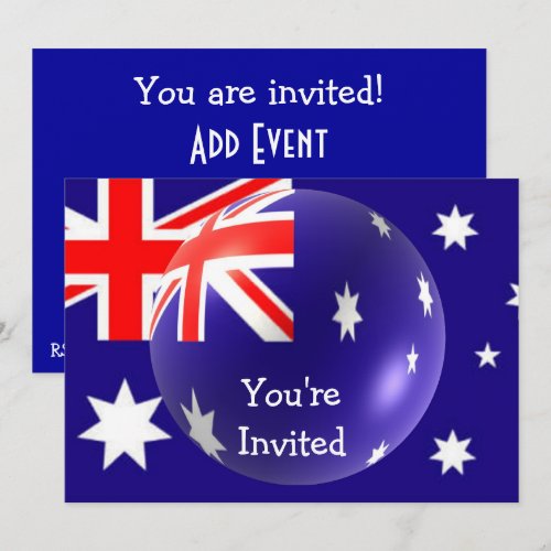 Australian Flag With Bubble Invitation