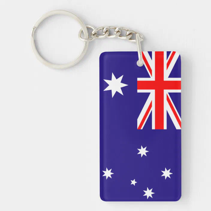 Australia Australian Flag Double Sided Acrylic Key Ring Large 