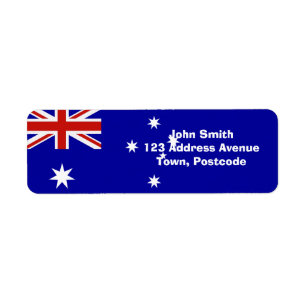 Australian flag label