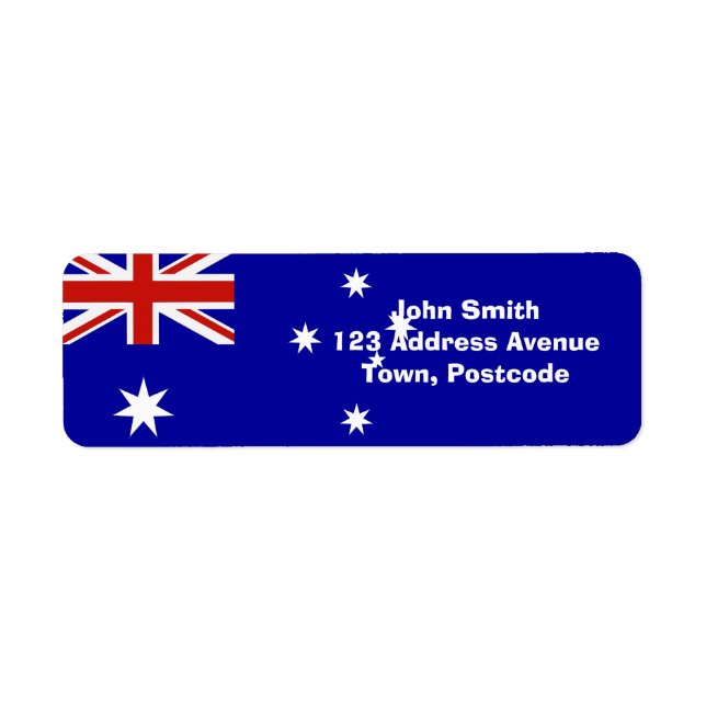 Australian flag label (Front)