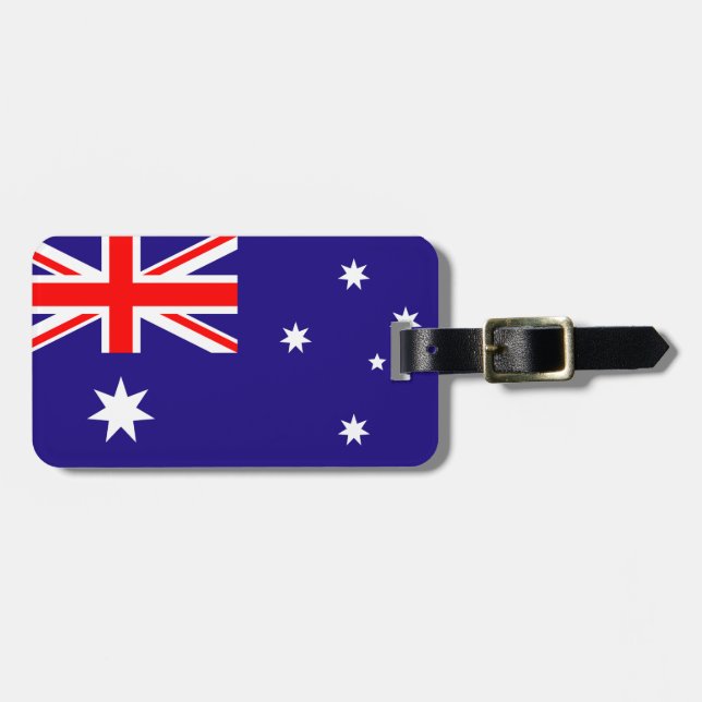Australian flag luggage tag for bags and suitcases (Front Horizontal)