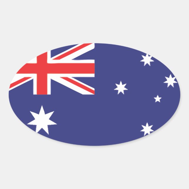 Australian Flag Oval Sticker (Front)