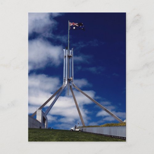 Australian flag Parliament House Canberra Austr Postcard