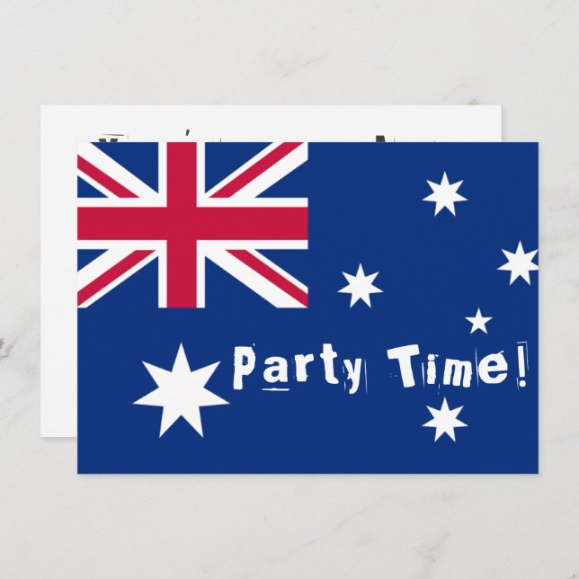Australian Flag Party Customizable Invites (Front/Back)