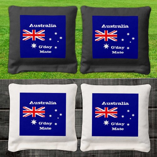 Australian Flag patriotic Australia Gday Mate Cornhole Bags