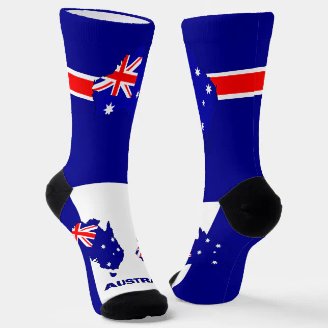 Australian Flag Patriotic, Sustainable Australia Socks | Zazzle