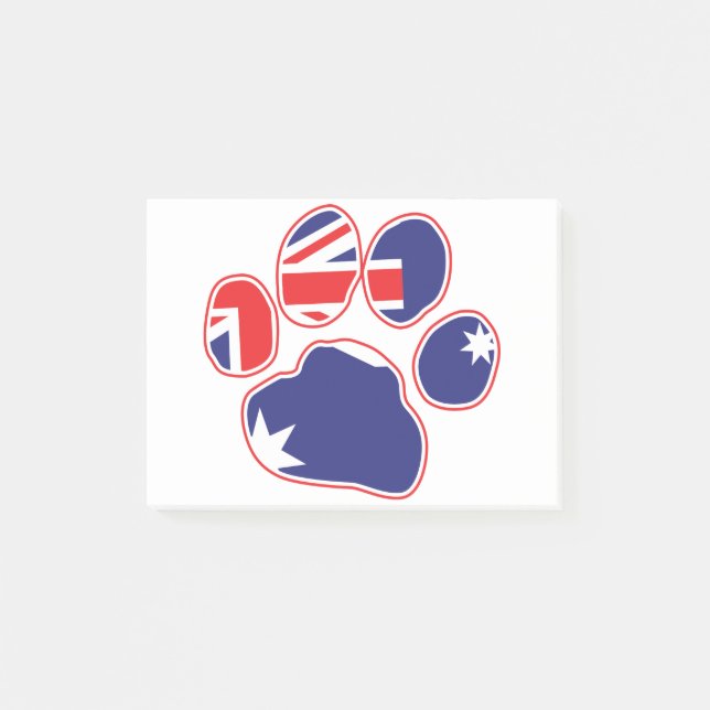 Australian Flag Paw Print Post-it Notes (Front)