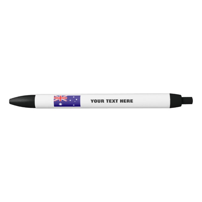 Australian flag pen with custom promotional text (Front)