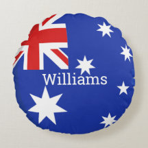 Australian Flag Personalized Round Pillow