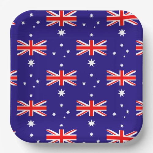 Australian flag print paper party plates