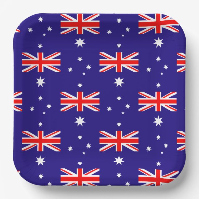 Australian flag print paper party plates (Front)