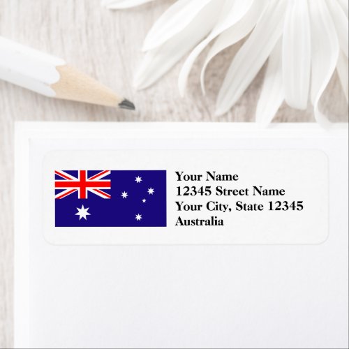 Australian flag return address labels