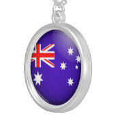 Australian flag silver plated necklace (Front Right)
