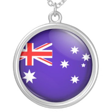 Australian flag silver plated necklace