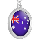 Australian flag silver plated necklace (Front Left)
