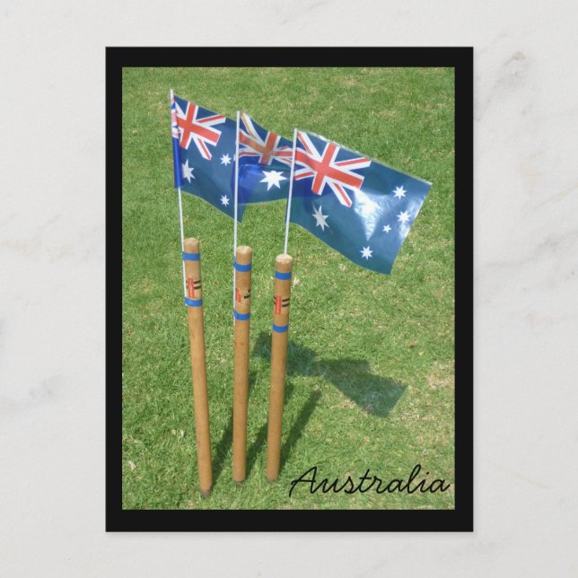 australian flag stumps postcard (Front)