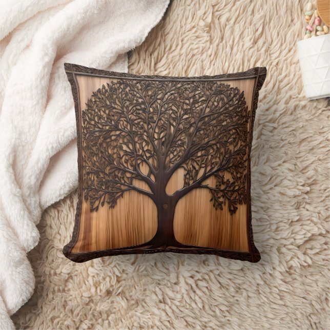 Australian Flora: The Wattle Tree Wood Print, Throw Pillow (Blanket)