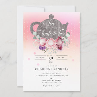 Australian Floral Bridal Tea Invitation