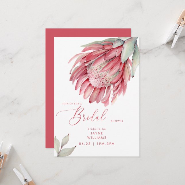 Australian Floral Colorful Bridal Shower  Invitation (Front/Back In Situ)