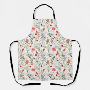 Australian Floral Pattern Koalas Possums Cockatoos Apron