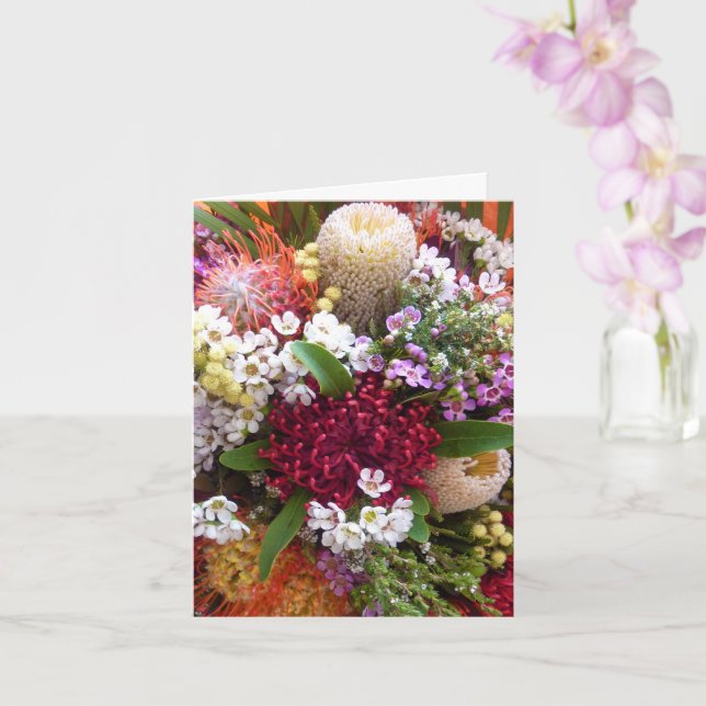 Australian floral photo flower bouquet card (Orchid)