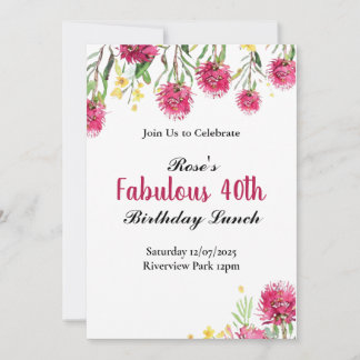 Australian Flower Birthday Invitation