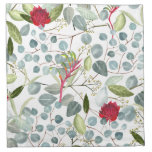Australian flower Kangaroo paws Eucalyptus leaves Cloth Napkin