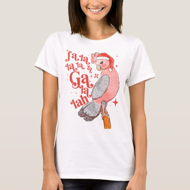 Australian Funny Christmas Holidays Cute Galah T-Shirt (Front)