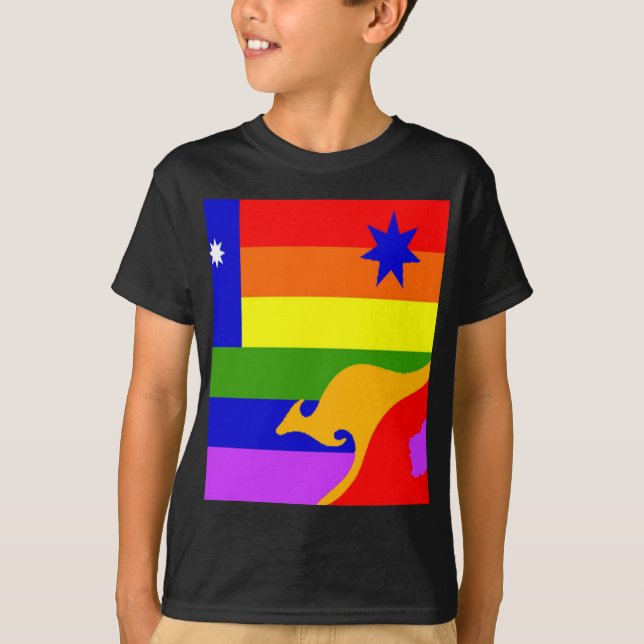 Australian Gay Pride Flag T-Shirt (Front)