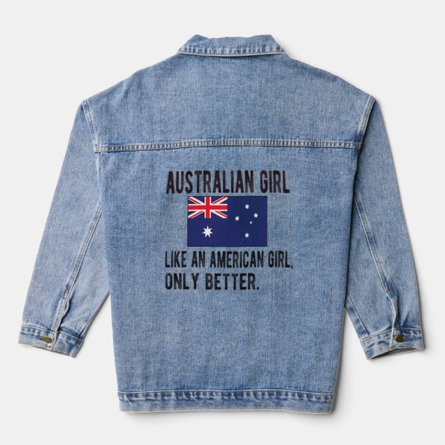 Australian Girl Australia Flag Australian Roots  Denim Jacket (Back)